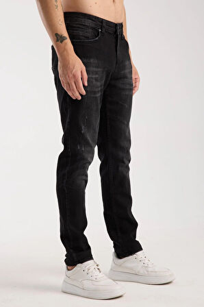 Erkek Slim Fit Esnek Kumaş, %98 Pamuklu Dar Kalıp Jean 