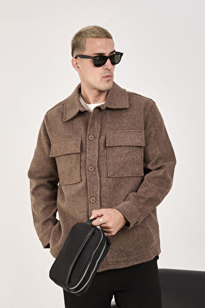 Oversize/Regular Fit Düğmeli %100 Pamuk Ceket - Kışlık Basic Model