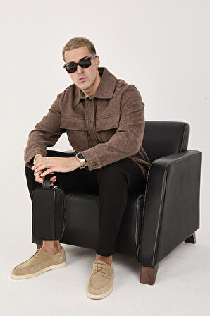 Oversize/Regular Fit Düğmeli %100 Pamuk Ceket - Kışlık Basic Model