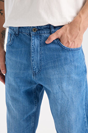 %100 Pamuk Erkek Boyfriend Jean