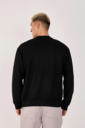 %100 Pamuk Erkek Sweatshirt Kalın Kumaş Uzun Kol 