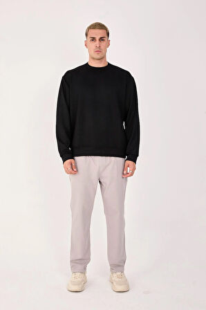 %100 Pamuk Erkek Sweatshirt Kalın Kumaş Uzun Kol 