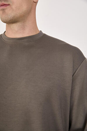 %100 Pamuk Erkek Sweatshirt Kalın Kumaş Uzun Kol 