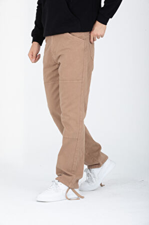 Basic %100 Pamuk Loose Fit Baggy Pantolon Paçası Büzülür İpli | Rahat Kalıp