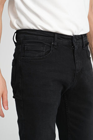 Erkek Regular Fit Düz Paça Kot Pantolon - Esnek %98 Pamuk %2 Likra Jean