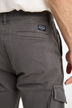 Erkek Kargo Pantolon Slim Fit - %98 Pamuk Likralı Yan Cepli Model