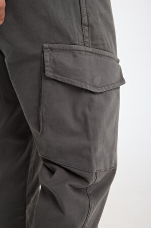 Erkek Kargo Pantolon Slim Fit - %98 Pamuk Likralı Yan Cepli Model