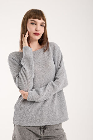 %100 Pamuk Triko Örgü Örme Kumaş Kadın Sweatshirt