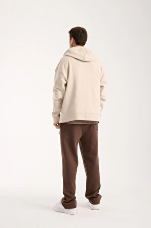 %100 Pamuk Kapüşonlu Sweatshirt & Eşofman Altı Kombin