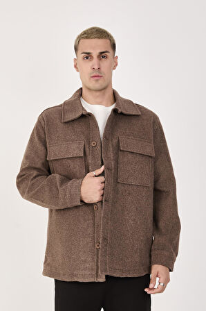 Oversize/Regular Fit Düğmeli %100 Pamuk Ceket - Kışlık Basic Model