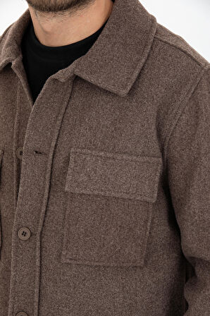 Oversize/Regular Fit Düğmeli %100 Pamuk Ceket - Kışlık Basic Model