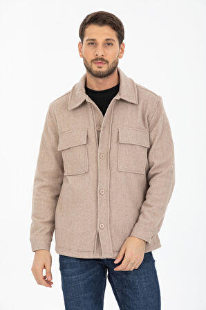 Oversize/Regular Fit Düğmeli %100 Pamuk Ceket - Kışlık Basic Model