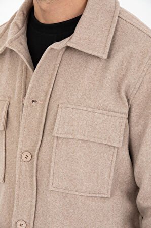 Oversize/Regular Fit Düğmeli %100 Pamuk Ceket - Kışlık Basic Model