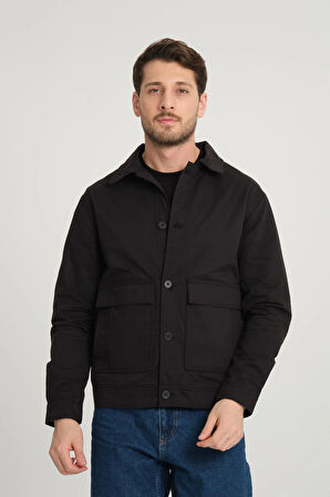 Erkek Regular Fit Gabardin Ceket - Mont