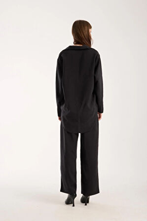 İpeksi Yumuşaklıkta Modal Kumaş Rahat Kesim Uzun Gömlek