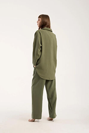 İpeksi Yumuşaklıkta Modal Kumaş Rahat Kesim Uzun Gömlek