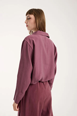 İpeksi Yumuşaklıkta Modal Kumaş Rahat Kesim Uzun Gömlek