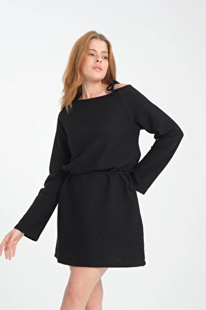 %100 Pamuk Diz Üstü Rahat Kesim Günlük Elbise