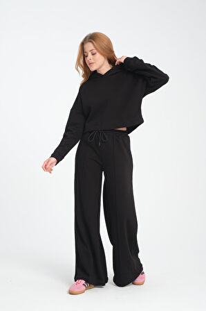 Pamuklu Kapüşonlu Kadın Sweatshirt