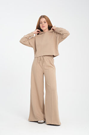 Pamuklu Kapüşonlu Kadın Sweatshirt