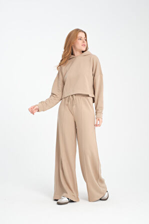 Pamuklu Kapüşonlu Kadın Sweatshirt