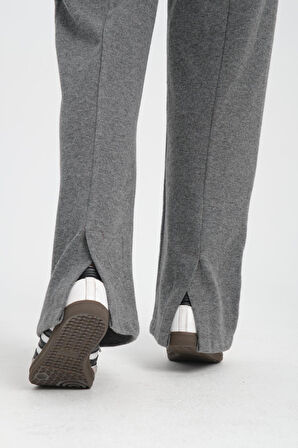 Selanik Kumaş Yırtmaçlı Paça Detaylı Kadın Pantolon