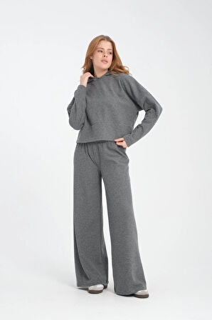 Selanik Kumaşı Wide Leg Kadın Pantolon/Eşofman Altı