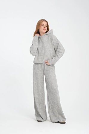 Selanik Kumaşı Wide Leg Kadın Pantolon/Eşofman Altı