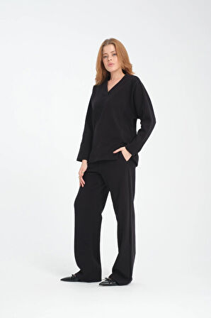 Relaxed Fit Selanik Kumaşı Kadın Pantolon/Eşofman Altı