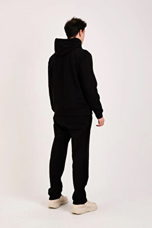 %100 Pamuk Relax Fit Erkek Hoodie – Ön Baskılı Kapüşonlu Sweatshirt