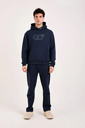 %100 Pamuk Relax Fit Erkek Hoodie – Ön Baskılı Kapüşonlu Sweatshirt