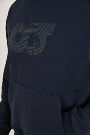 %100 Pamuk Relax Fit Erkek Hoodie – Ön Baskılı Kapüşonlu Sweatshirt