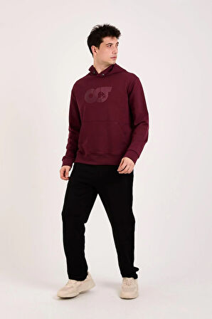 %100 Pamuk Relax Fit Erkek Hoodie – Ön Baskılı Kapüşonlu Sweatshirt