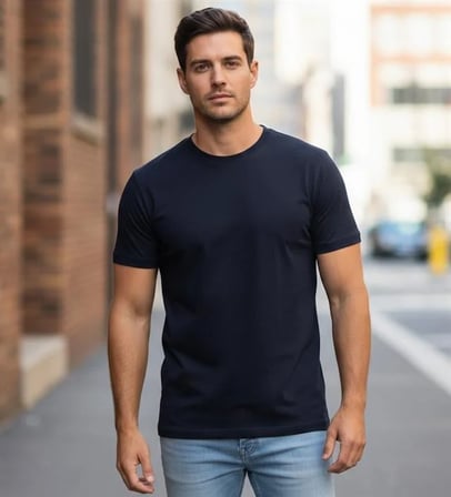 (3'Lü Paket) Bisiklet Yaka Erkek Slim Fit Basic T-Shirt %100 Pamuk