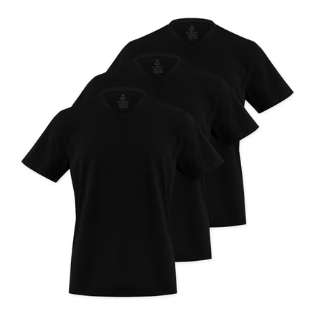 (3'Lü Paket) %100 Pamuklu V Yaka Slim Fit Basic Erkek T-Shirt