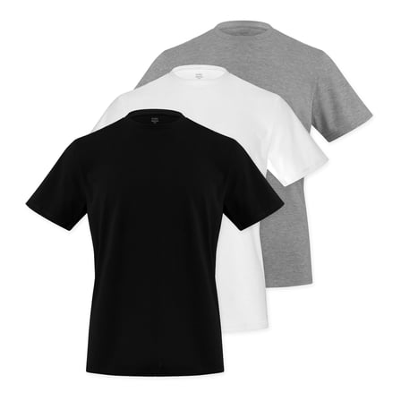 (3 Renk 3'Lü Paket) Bisiklet Yaka Erkek Slim Fit Basic T-Shirt %100 Pamuk