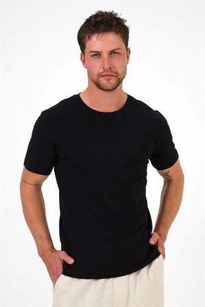 (3 Renk 3'Lü Paket) Bisiklet Yaka Erkek Slim Fit Basic T-Shirt %100 Pamuk