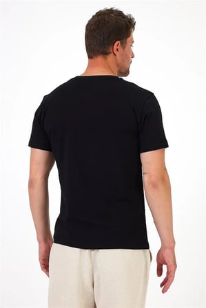 (3 Renk 3'Lü Paket) Bisiklet Yaka Erkek Slim Fit Basic T-Shirt %100 Pamuk