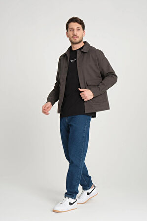 Erkek Regular Fit Gabardin Ceket - Mont