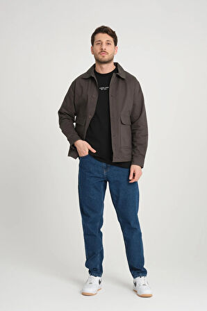 Erkek Regular Fit Gabardin Ceket - Mont