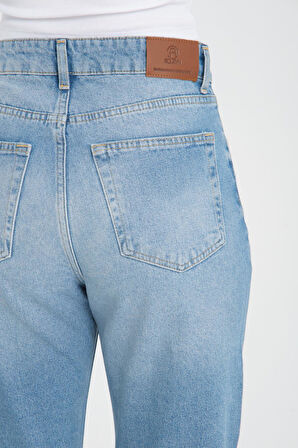 %100 Pamuk, Yüksek Bel Wide Leg Jeans