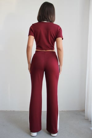 Kadın Hakim Yaka Fermuarlı ve Garnili Crop Üst Alt Modal Takım