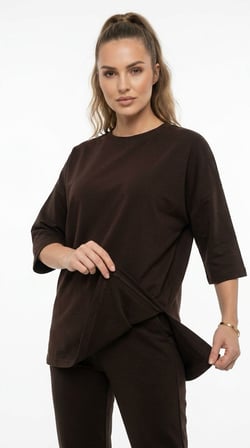 Kacın Oversize Kesim Kısa Kol Basic Modal İkili Takım