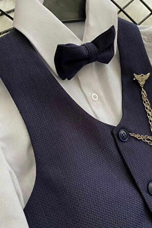 Zincirli Begos Erkek Çocuk Takım Elbise Lacivert