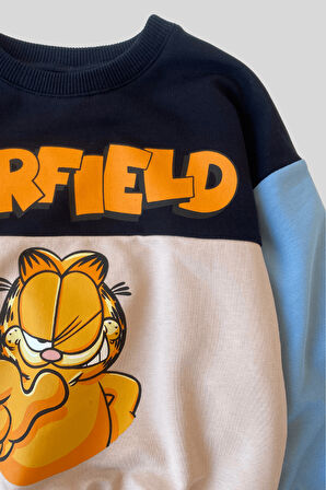 Garfield Renkli 2li Erkek Çocuk Takım Bej 