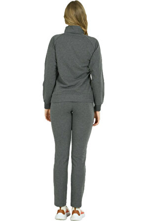 Kadın Büyük Beden Pamuklu Eşofman Takımı 201836 Antrasit Melanj