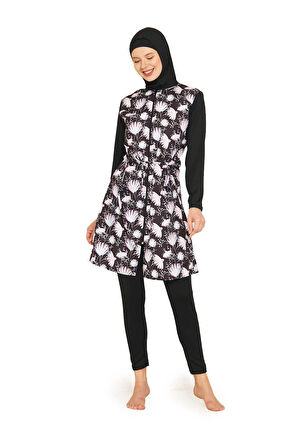 Tam Kapalı Paraşüt Kumaş Tesettür Mayo 3471