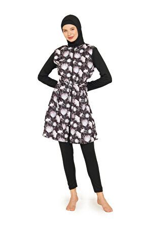 Tam Kapalı Paraşüt Kumaş Tesettür Mayo 3471