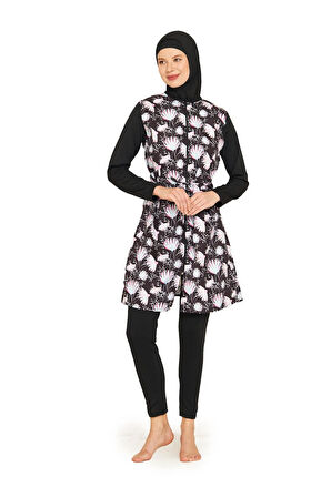 Tam Kapalı Paraşüt Kumaş Tesettür Mayo 3471