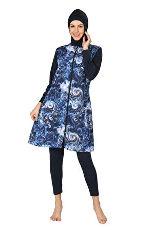 Tam Kapalı Paraşüt Kumaş Tesettür Mayo 3064-b